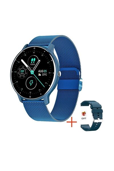 Choice blue mesh belt LIGE Smart Watch Men Women Full Touch Screen Sport Fitness Watch Man IP67 Waterproof