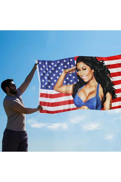 Choice 90 x 150cm Ni-c-ki American Flag 3x5 Outdoor Indoor Flag USA for Wall-Double Stitched- Polyester wit