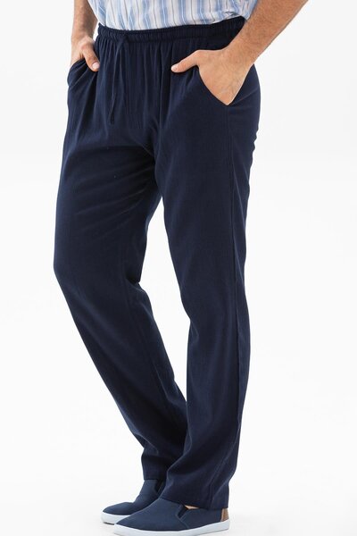 Eliş Şile Bezi Navy Blue Lcvt Men's Trousers Sile Cloth Pocket Summer