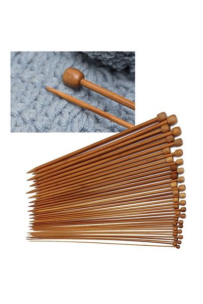 Choice wood 36PCS 18th Sweater Needle Carbonized Bamboo Crochet Single-pointed Knit with A Full Set of Bead