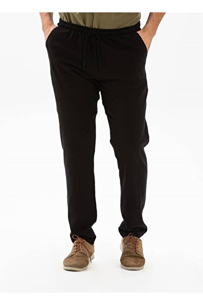Eliş Şile Bezi Summer Men's Trousers - Şile Cloth Pocket - Black Syh