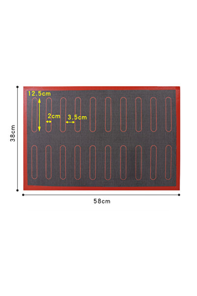 Choice حصيرة خبز سيليكون مثقبة كبيرة الحجم سوداء اللون مقاس 58 × 38 سم، وسادا...