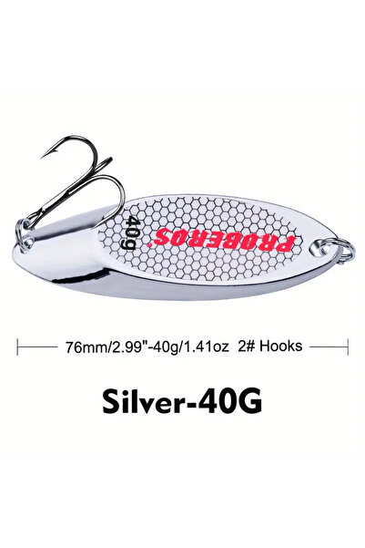 Choice ملعقة دوارة معدنية فضية 40 جرام، قطعة واحدة، طعم صيد سمك السلمون المرق...