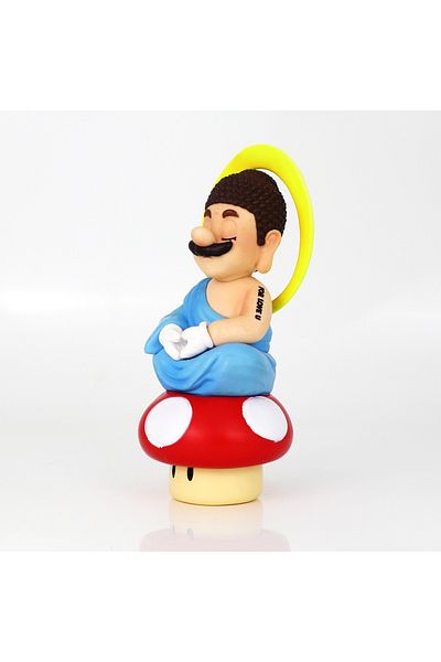 Choice Red Super Mario Ruyi Buddha Mario Plumber Anime Handwork Car Model 14.3cm