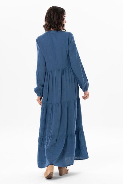 Eliş Şile Bezi Μακρυμάνικο Sezen Seasonal Muslin Ferace Indigo Indg