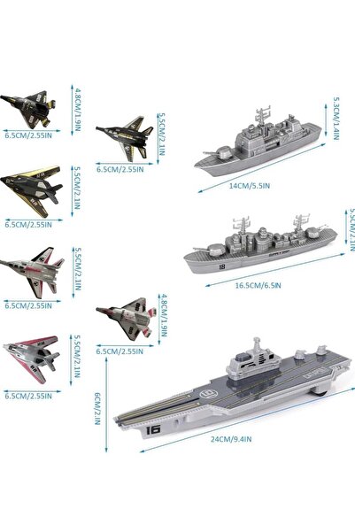 Hepsilazım Oyuncak Uçaklı Savaş Gemisi Askeri Kruvazör 9 Parça Uçak Fırlatır Gemi Destroyer Kruvazör Jet Uçağı