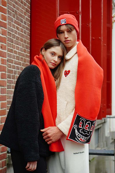 Keith Haring Red Smile Scarf