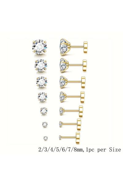 Choice مجموعة مختلطة من 7 قطع ذهبية من الفولاذ المقاوم للصدأ، 7 قطع/مجموعة، أ...