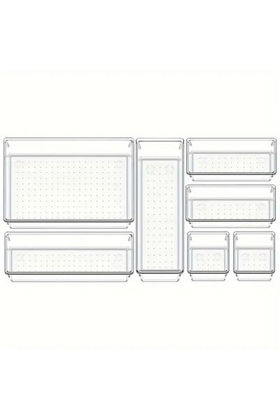 Choice 7pcs 10-piece Versatile Drawer Organizer Set - Clear Plastic Trays And Dividers In 4 Sizes For Perfe