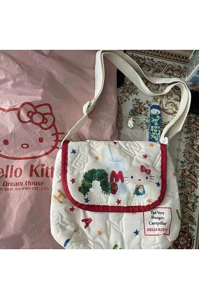 Choice 1pcs Sanrio Hello Kitty Cute Bag Y2k Kawaii Anime Embroidery Versatile Tote Shoulder Bag Armpit Bag