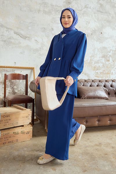 VAVİNOR Σετ Linda Luminous Jacket-Pants - Indigo