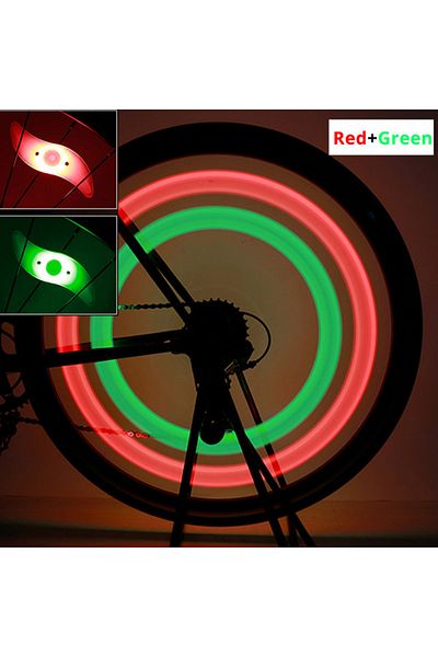 Choice Red-Green Bike Wheel Spoke Light Tire Lights 3 Mode LED Waterproof Bike Safety Warning Easy To Insta