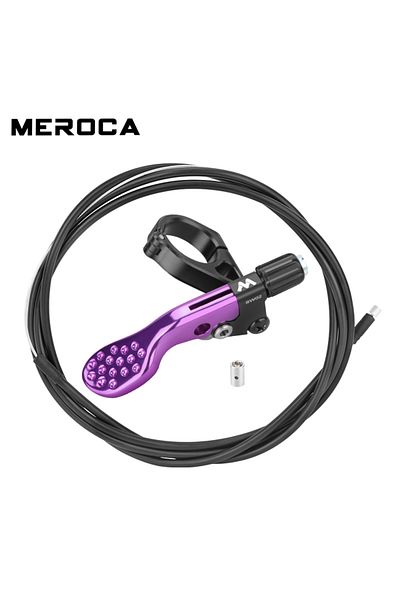 Choice Purple MEROCA Mtb Wirecontrolled Seatpost Lift Switch With Cable For 22.2mm Handlebar Aluminum Alloy