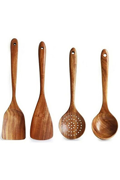 Choice 4Pcs Wood Kitchenware Cooking Set Household Spatula Spoon Set Salad Spoon Fork Stirring Spoon Kitche