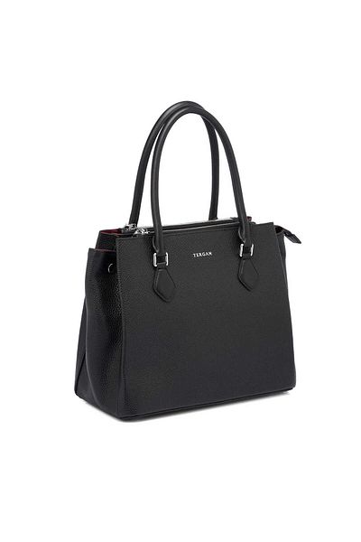 Tergan Black Genuine Leather Women's Handbag - S25Y1Bc79483-D3H