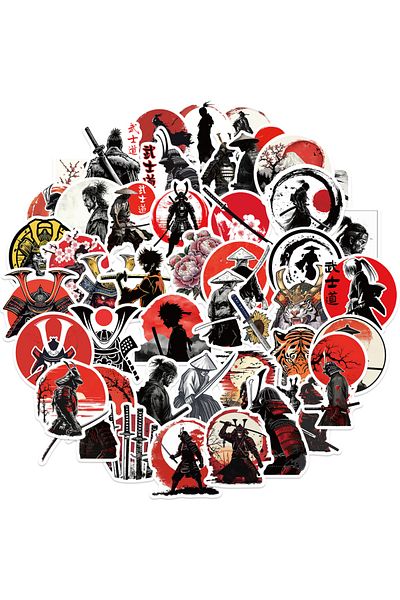 Choice 50PCS 50Pcs Japanese Samurai Bushido Stickers Waterproof DIY Cool Gift DIY Stickers for Guitar Helme