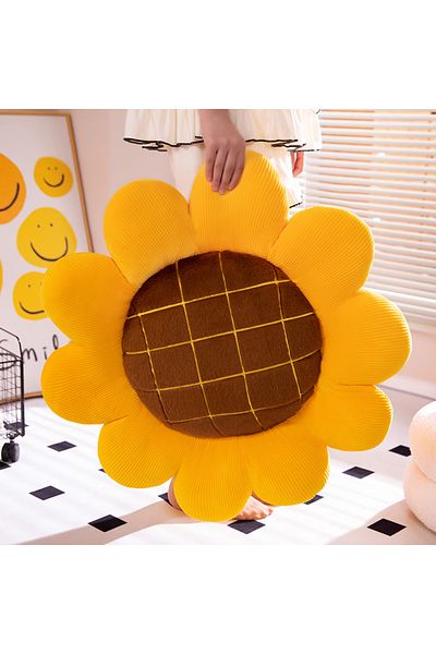Choice about 35cm Sunflower ty Artificial Natural Flower Sunflower Plush Doll Pillow Yellow Lifelike Flower