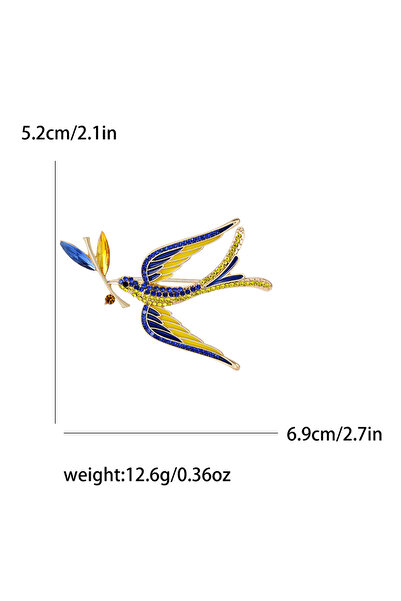 Choice دبوس حمامة السلام من مينا YellowBlue3729 للنساء من أوكرانيا على شكل سن...