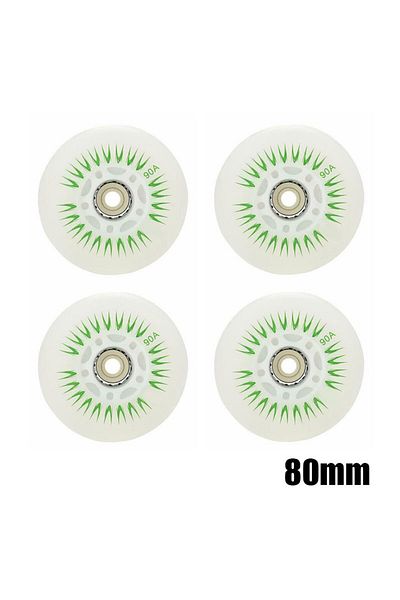 Choice Green 80mm 4PCS Flash Inline Skate Wheels 90A LED Lighting Skating Wheel Flash Wheels Sliding Roller
