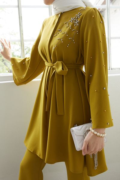 VAVİNOR Rina Tunic Trousers Set - Oil Green