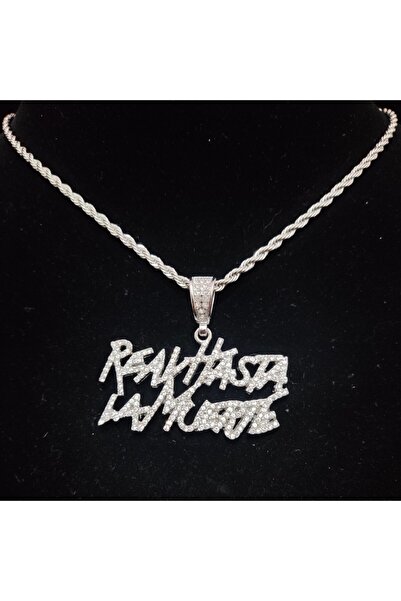 Choice قلادة على شكل حرف هيب هوب للرجال والنساء باللون الفضي مقاس 20 بوصة (50...