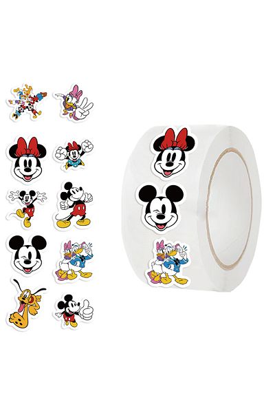 Choice 500PCS 500pcs/Roll Disney Cartoon Mickey Mouse Donald Duck Sealing Sticker DIY PVC Laptop Decals Dec