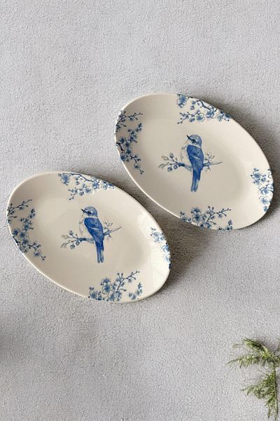 Trendymutfak Serenat Boat Plate 2 Pieces 21 cm Porcelain Boat
