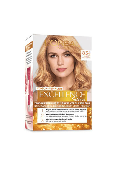 L'Oreal Paris Loreal Excellence Intense Kit Saç Boyası-8-34 Zengin Sıcak Sarı***************159,9