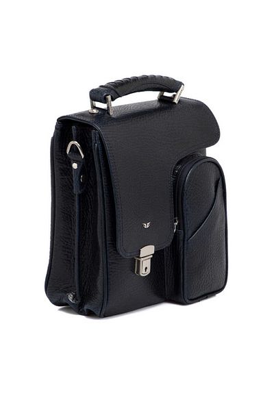 Tergan Navy Blue Genuine Leather Men's Crossbody Bag - S1Ac 00022709 -P5Y