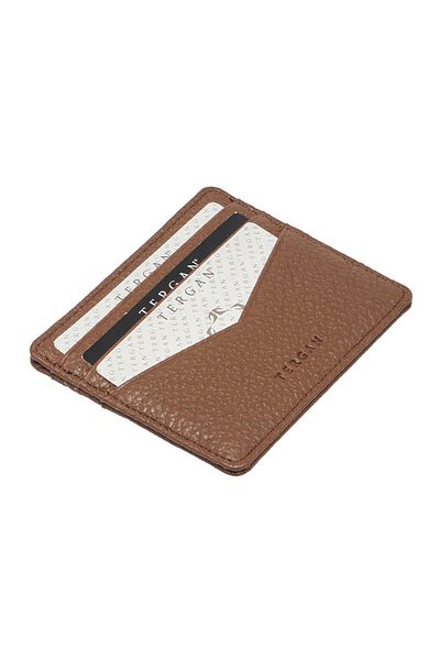 Tergan Brown Genuine Leather Unisex Credit Card Holder - S1Kk 00001665 -S8G