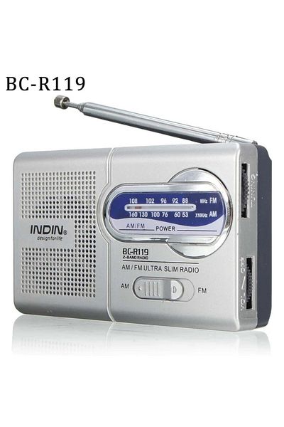 TDX Silver BC-R119 Radio AM FM Battery Operated Portable Radio Best Reception Longest Lasting For Emerge