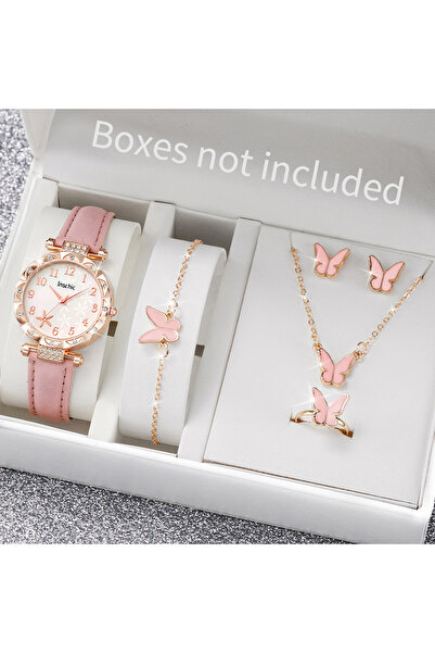 Choice 6PCS Set Without Box 6PCS/Set Women's Watch Fashion Flowers Leather Ba...