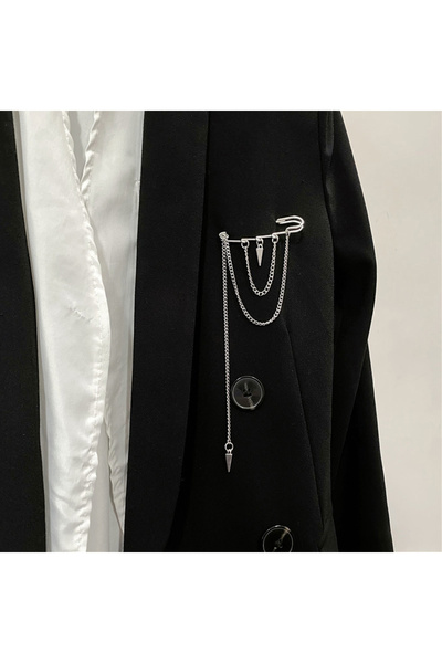 Choice دبوس على شكل شرابة داكنة على شكل حرف L للرجال والنساء، دبابيس عتيقة عل...