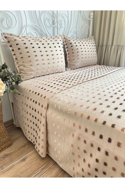 Decamor home Комплект завивка и юрган Tulip, бежово/кафяво, двоен