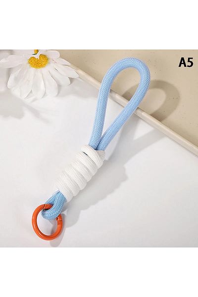 Choice غلاف هاتف مزود بحبل مضفر فلوري شبكي مقاس A5 مع سلسلة مفاتيح معلقة من WAQBag