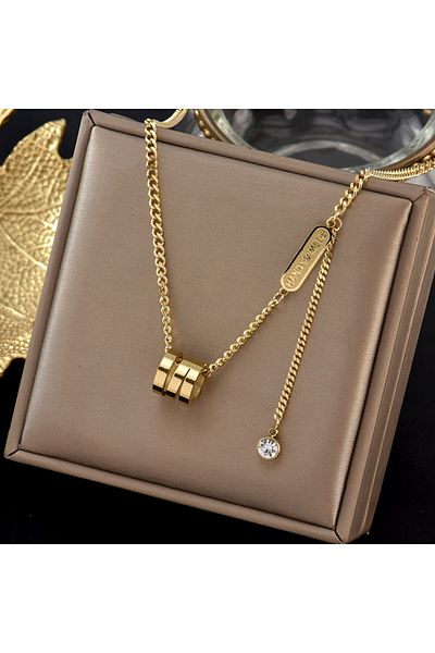 Choice JA03 316L Titanium Stainless Steel Gold Color Choker Necklace Fashion Luxury Letter Love Heart Penda