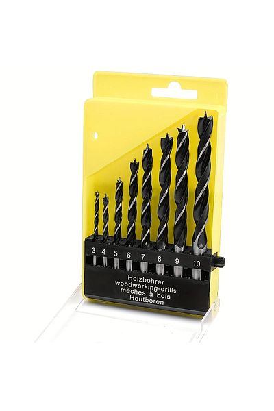 NIUXIANG 8pcs Wood Drill Bits - 8 Pcs 3mm - 10mm Spur Point Spiral Twist Wood Metric Drill Bits Working Tool