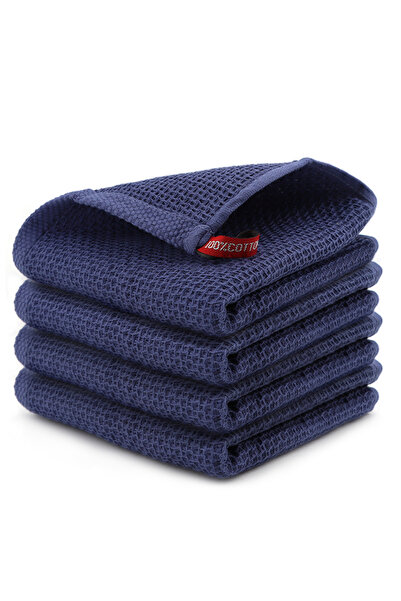 Choice 4Pcs Navy 4/6Pcs Cotton Dishcloth Soft Absorbent Kitchen Towel Househo...