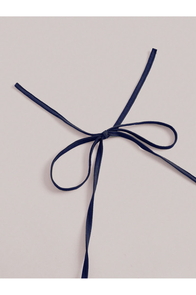 WEEST MODA lacivert Plise Halter Bagcikli Yaka Kolsuz Tank Üst Crop