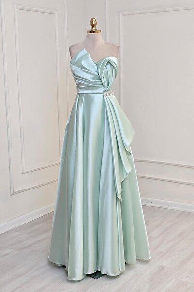 Yonca Moda Evi Mint Taşlı Abiye 8024