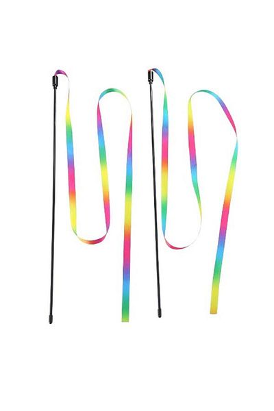 Glipet Rainbow Fabric Fishing Rod Cat Toy 40 cm