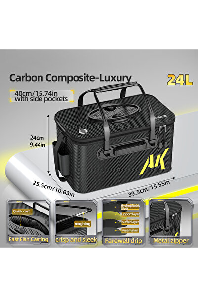 Choice حاوية صيد YUZHIYUAN مطورة 24 لترًا قابلة للطي ومحمولة ودلو أسماك حية ب...