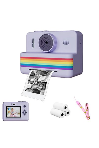 Choice Young purple Digital Children Camera For Photography Mini Printer Portable Thermal Instant Print Pho