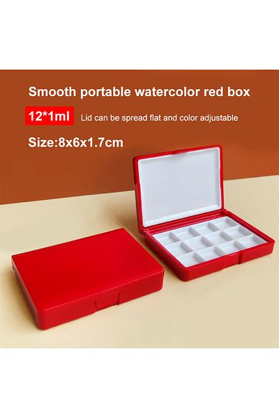 SeamiArt 12 Grid Smooth Style SeamiArt Portable Plastic Multi-function Painting Box Empty Watercolor Palette