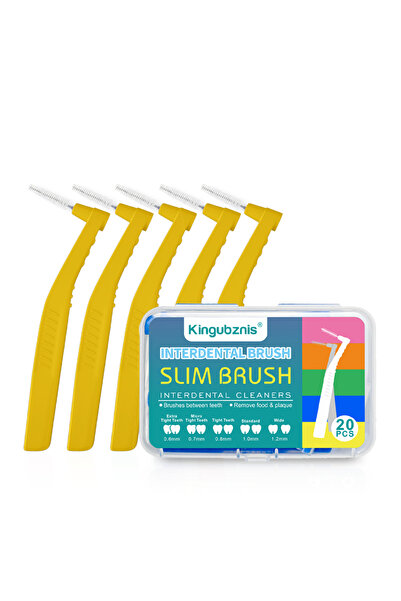 Choice3 فرشاة تنظيف ما بين الأسنان Kingubznis مقاس 0.7 مم، 20 قطعة، لتقويم ال...