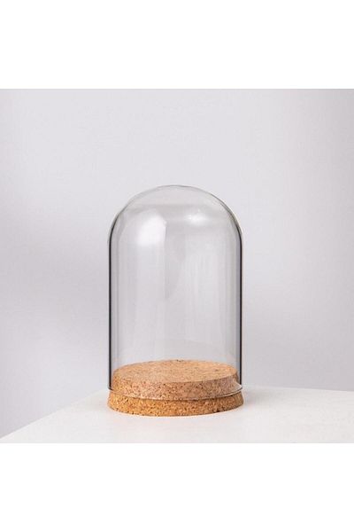 Kesoto 8cmx10cm Glass Display Cloche Dome Tabletop Centerpiece Clear Bottles Container Glass Dome Display f