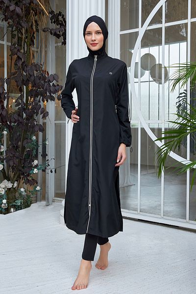 MARESİVA Long Full Length Full Covered Hijab Swimsuit 2406 Black
