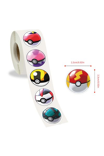 Choice 500pcs 500pcs Cartoon Animation Pokémon Poké Ball Roll Sticker Tape Hand Account Diy Decorative Seal