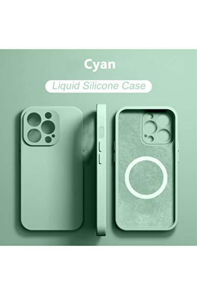 Choice غلاف هاتف سيليكون سائل مغناطيسي أزرق سماوي لهاتف iPhone 13 وiPhone 15 ...