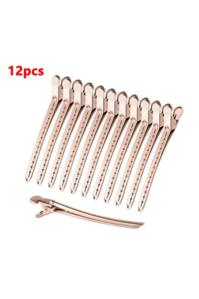 Choice Rose Gold 12Pcs Crocodile Leather Hairpin, Duck Bill Hairpin Rust-proof Metal Hairpin With Holes, Fo